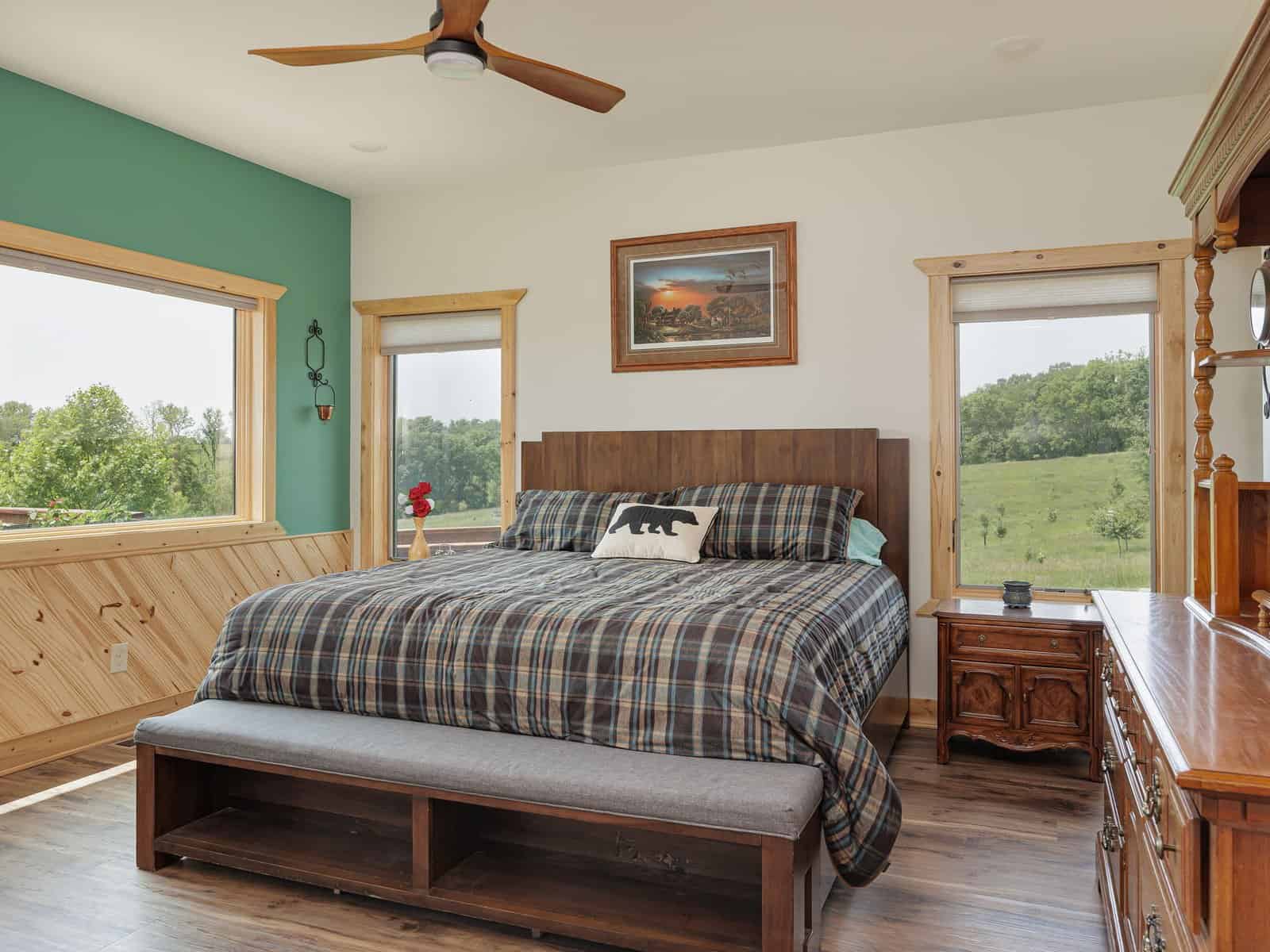 West wing King Suite, 336 square feet with a king bed. $150 a night